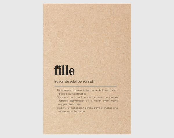 Carte définition fille - Carte anniversaire