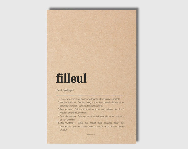 Carte définition filleul - Carte anniversaire