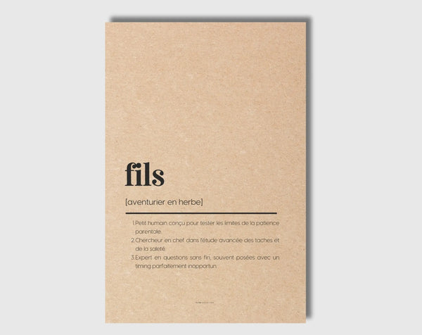 Carte définition fils - Carte anniversaire