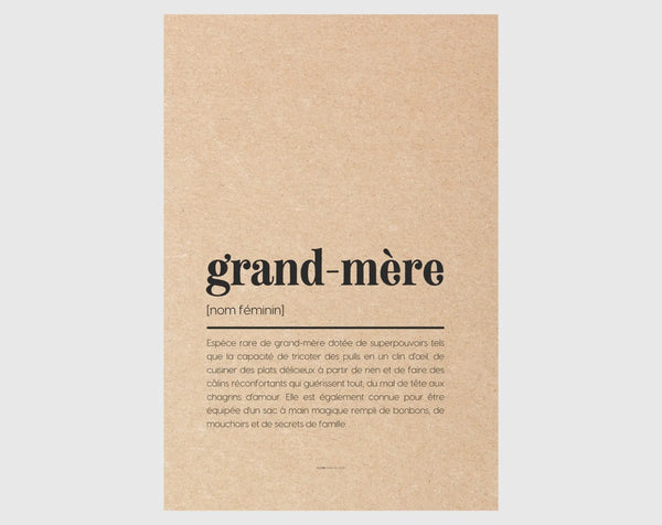 Carte définition grand-mère - Carte anniversaire