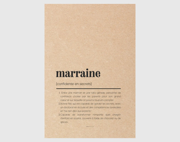 Carte définition marraine - Carte anniversaire