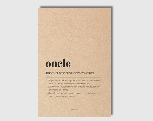 Carte définition oncle - Carte anniversaire