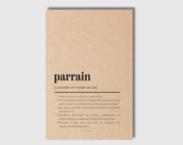 Carte définition parrain - Carte anniversaire