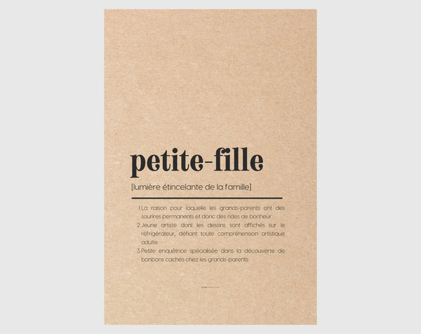 Carte définition petite-fille - Carte anniversaire