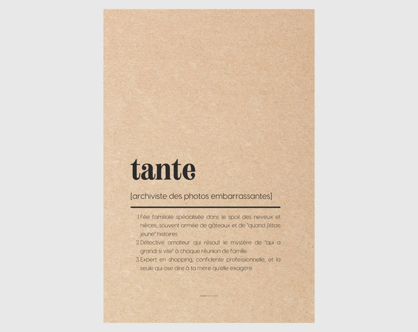 Carte définition tante - Carte anniversaire