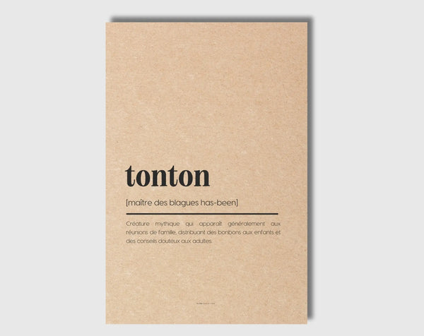 Carte définition tonton - Carte anniversaire