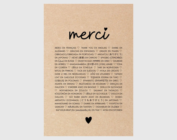Carte merci - Carte de remerciements