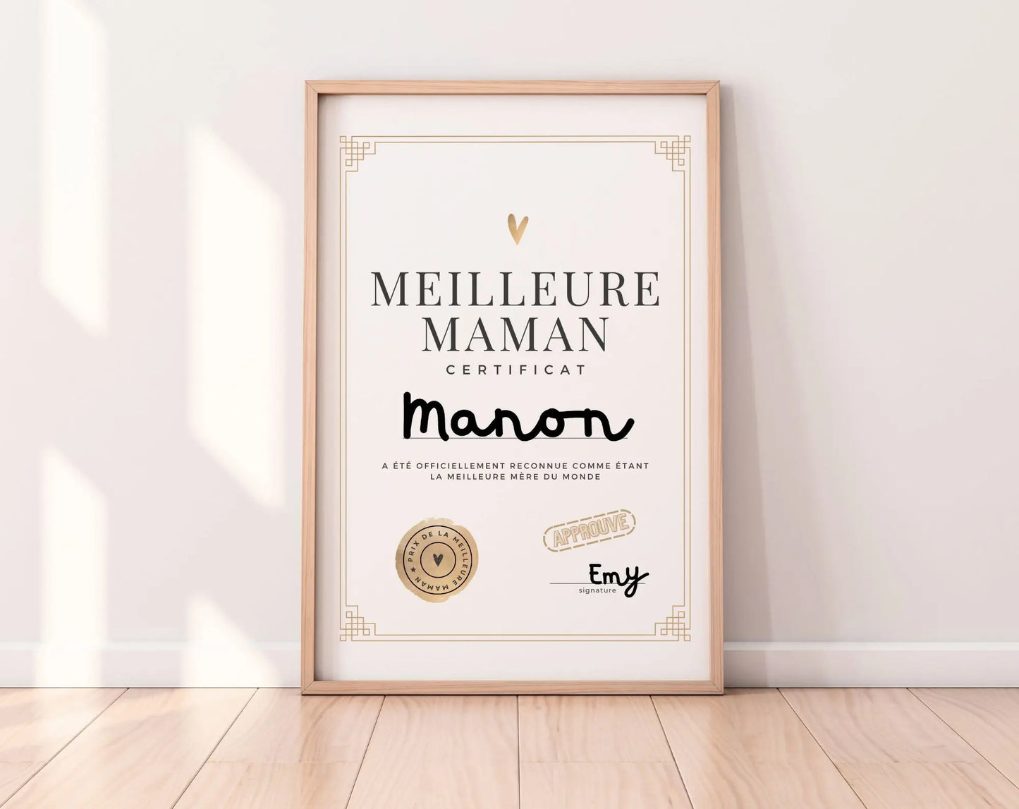 Certificat de la Meilleure Maman - Affiche pour une maman FLTMfrance