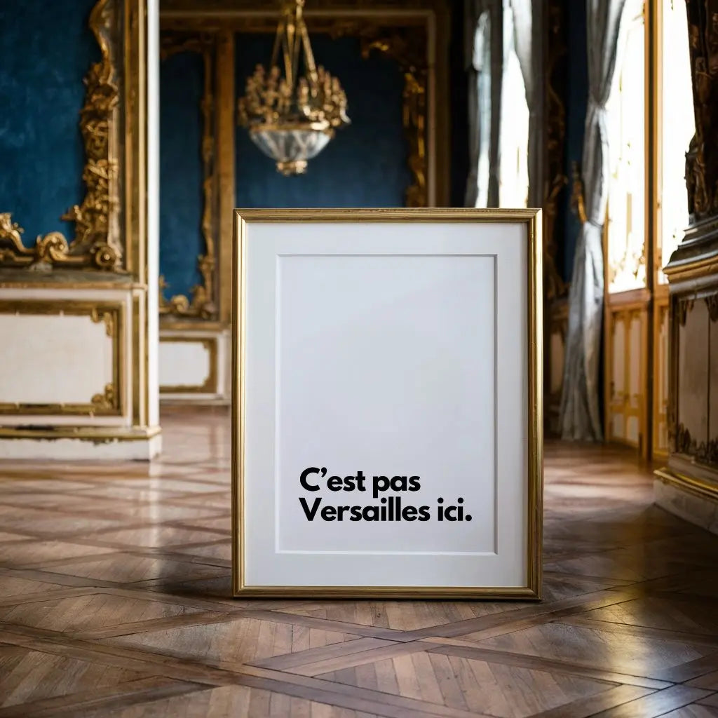C'est pas Versailles ici - Affiche citation humour FLTMfrance