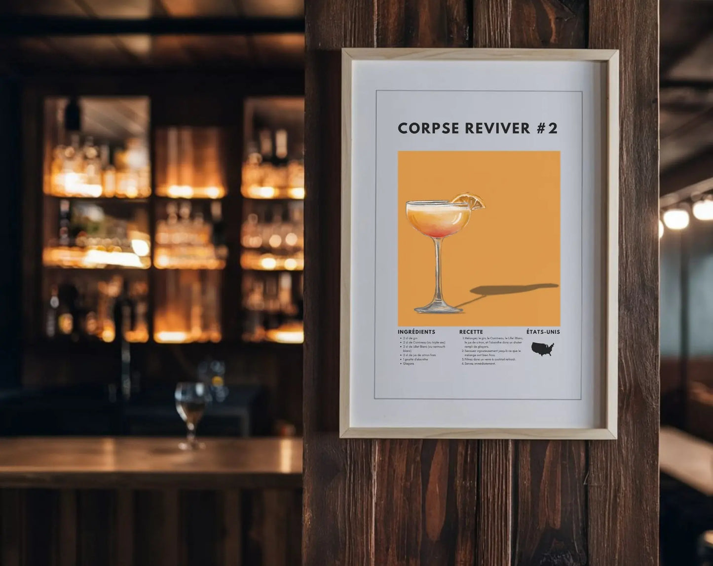 Corpse Reviver No. 2 - Affiche recette de cocktail FLTMfrance