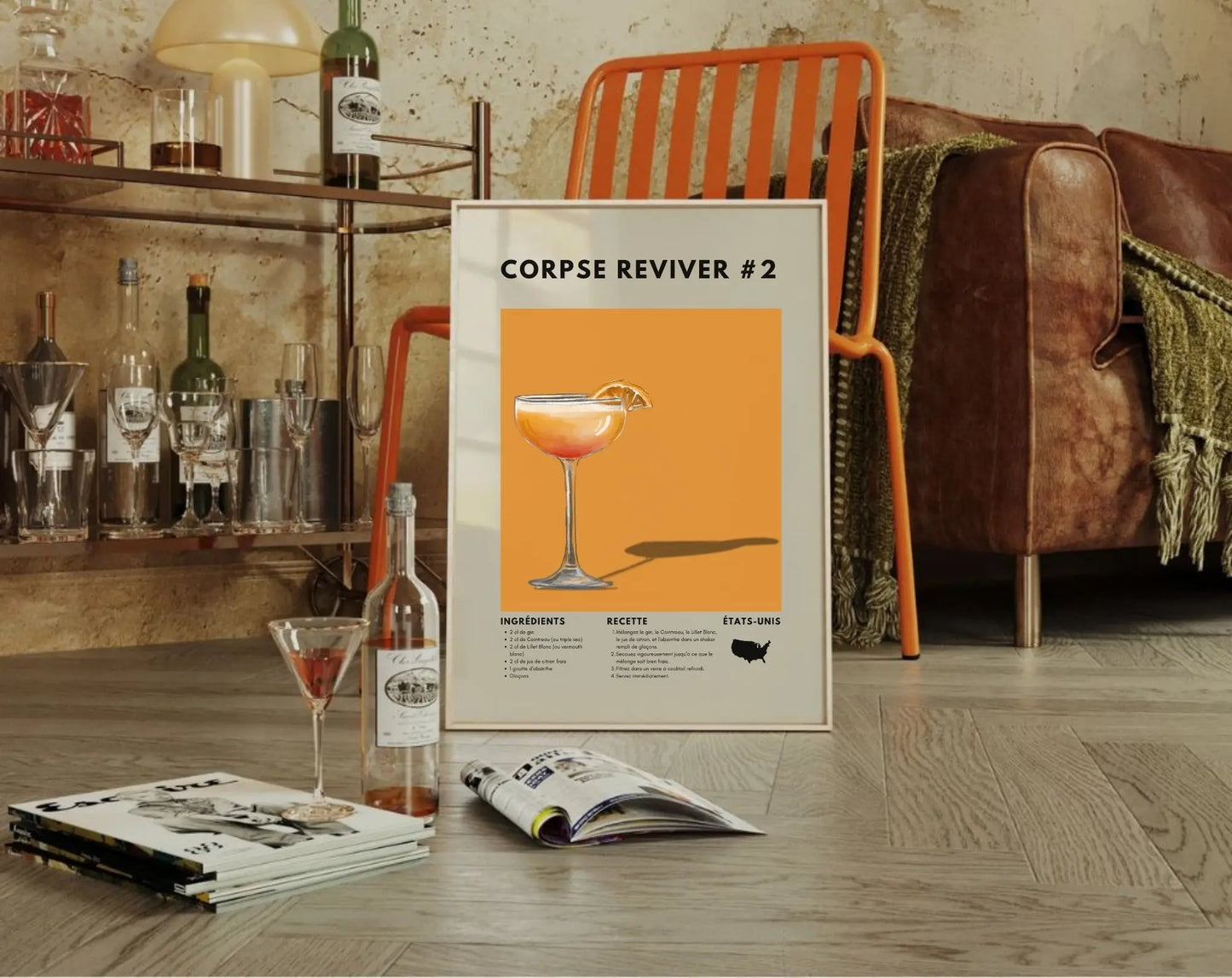 Corpse Reviver No. 2 - Affiche recette de cocktail FLTMfrance