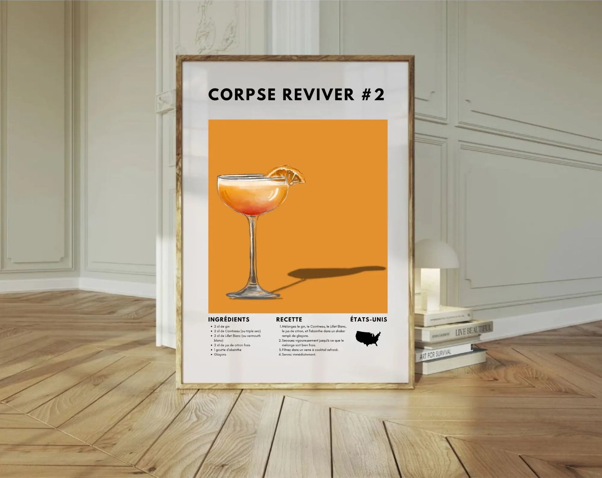 Corpse Reviver No. 2 - Affiche recette de cocktail FLTMfrance