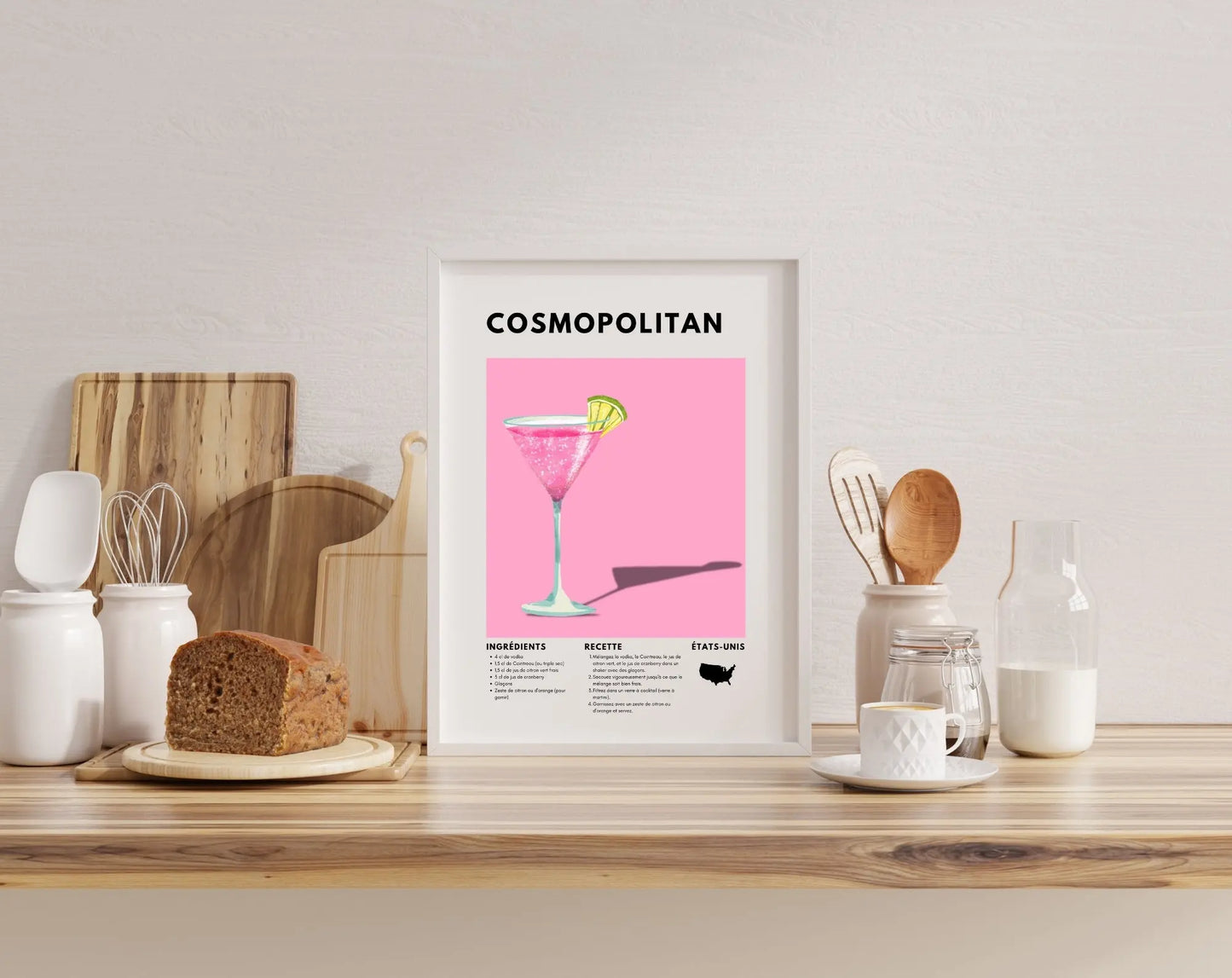 Cosmopolitan - Affiche recette de cocktail FLTMfrance