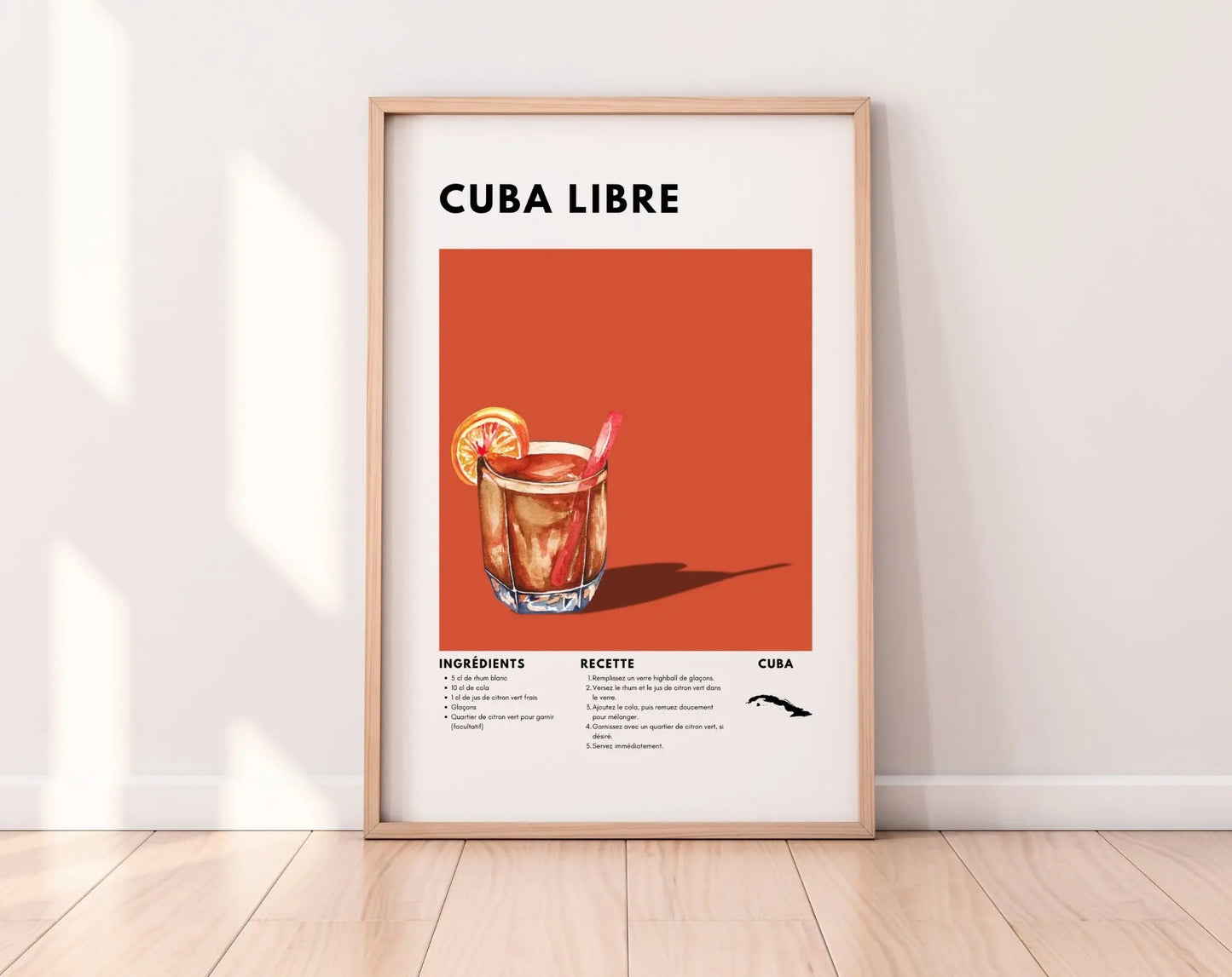 Cuba Libre - Affiche recette de cocktail FLTMfrance