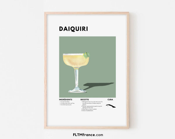 Affiche Daïquiri - Affiche recette de cocktail