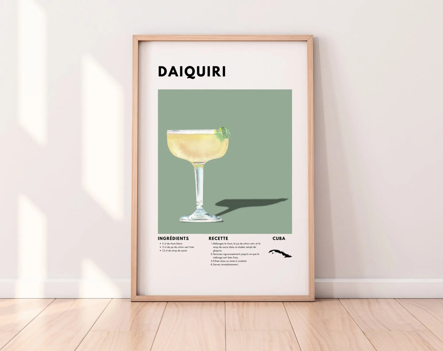 Daïquiri - Affiche recette de cocktail FLTMfrance