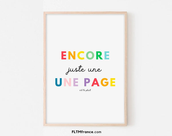 Affiche Encore une page - Poster éducatif Montessori