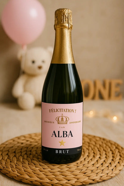 Étiquette champagne Anniversaire à imprimer FLTM