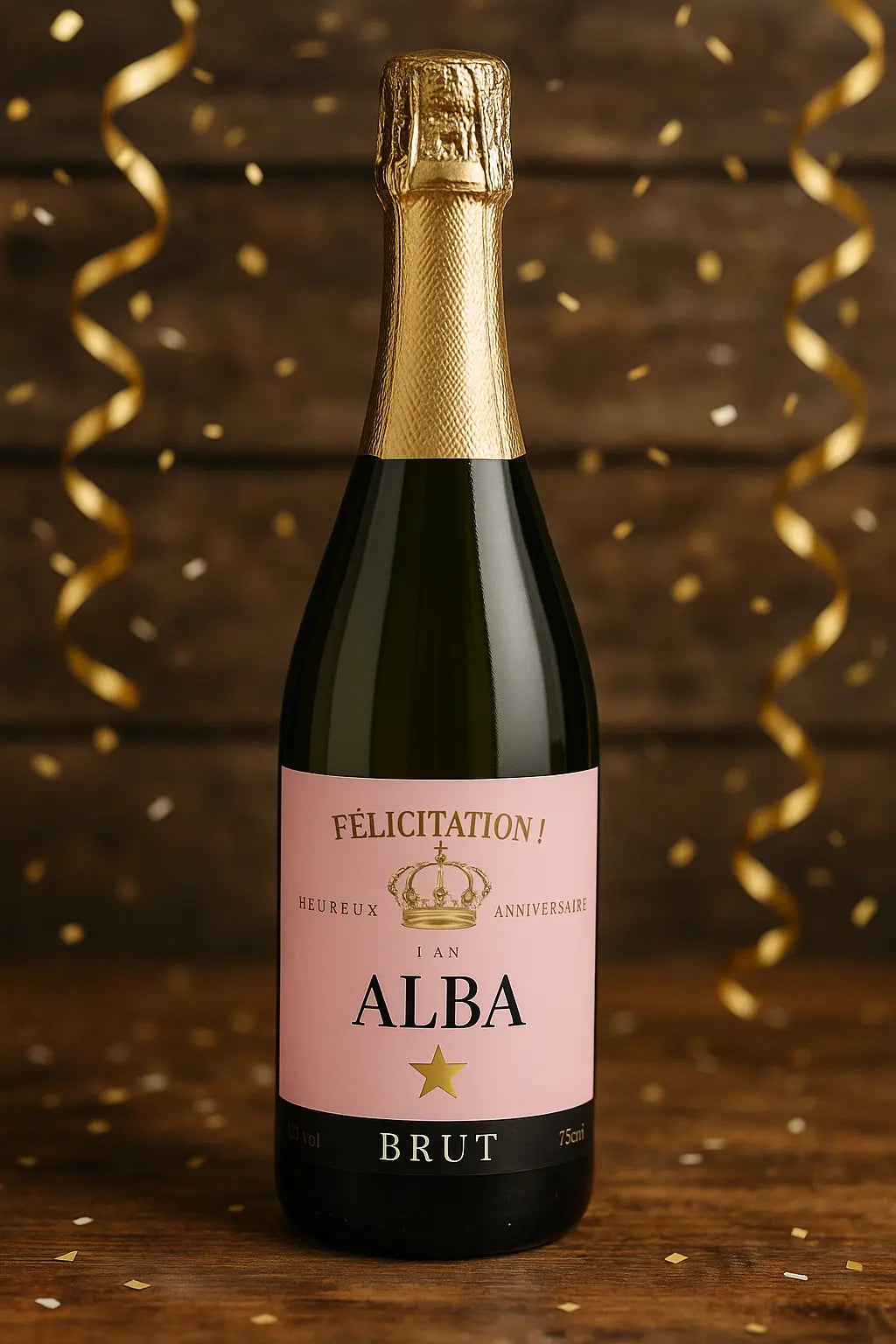 Étiquette champagne Anniversaire à imprimer FLTM