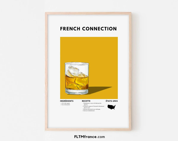 Affiche French Connection - Affiche recette de cocktail
