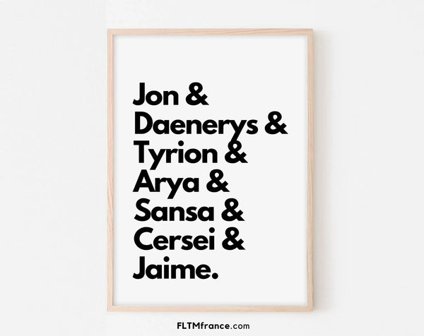 Game of Thrones, les personnages - Affiche de série