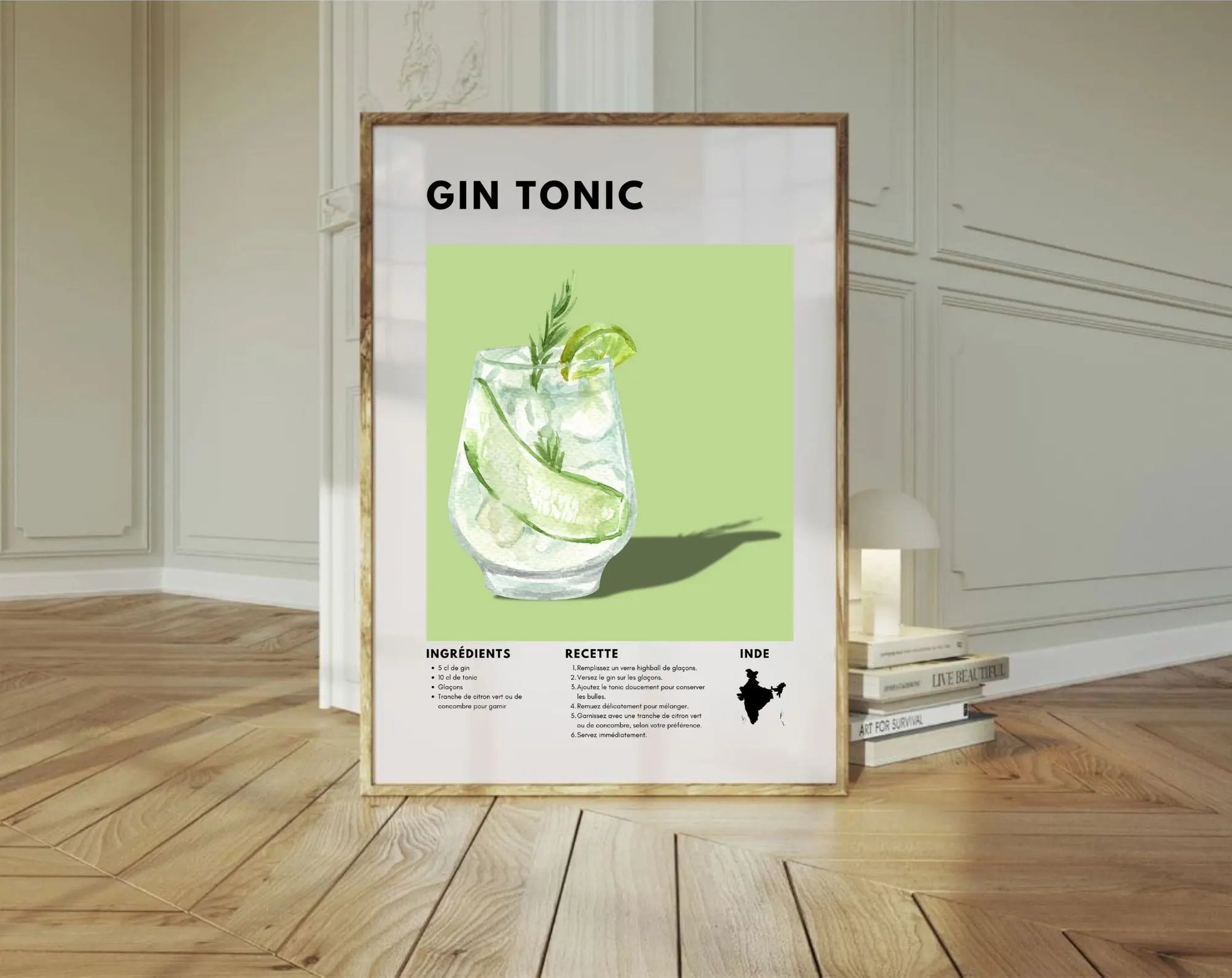 Gin Tonic - Affiche recette de cocktail FLTMfrance