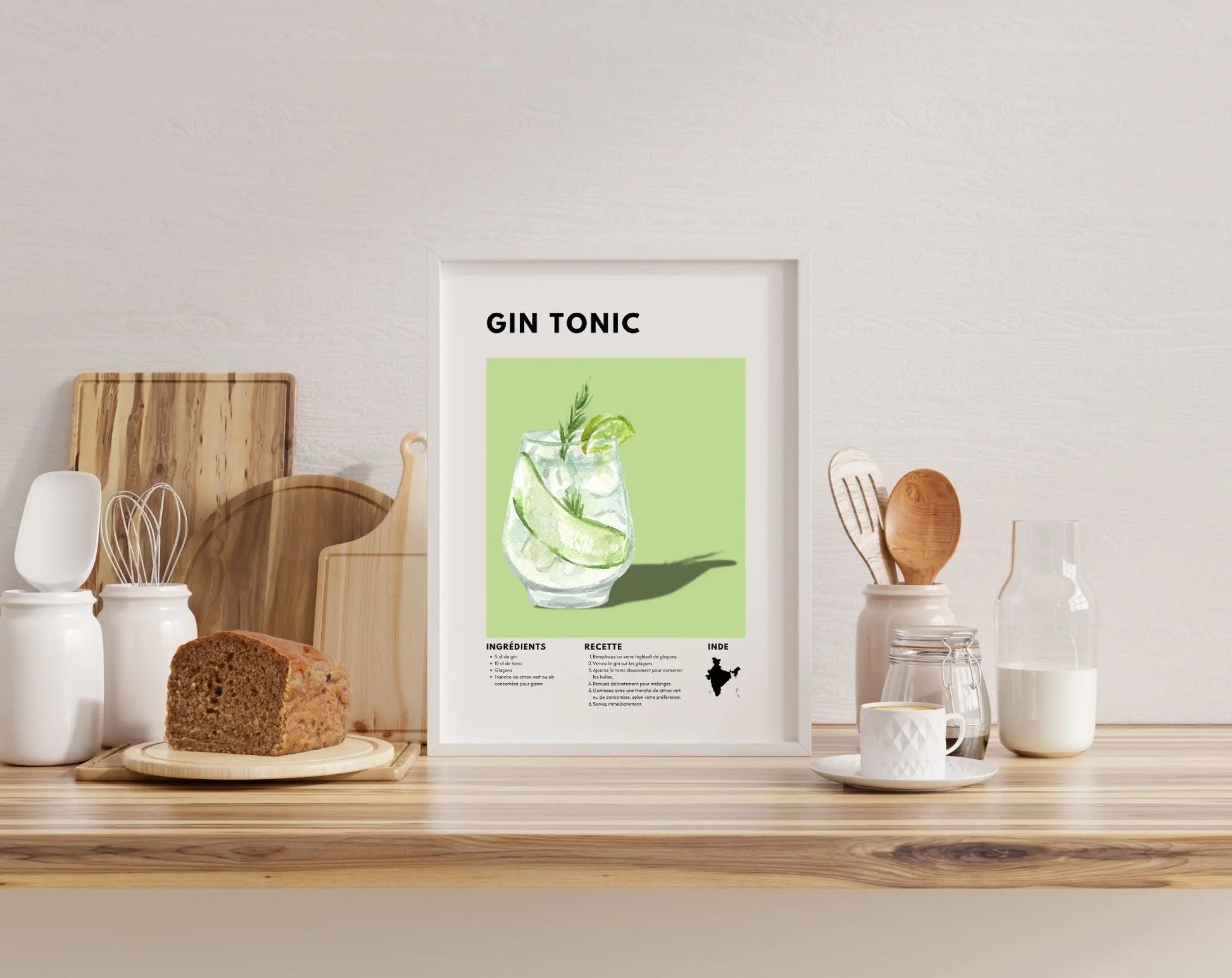 Gin Tonic - Affiche recette de cocktail FLTMfrance