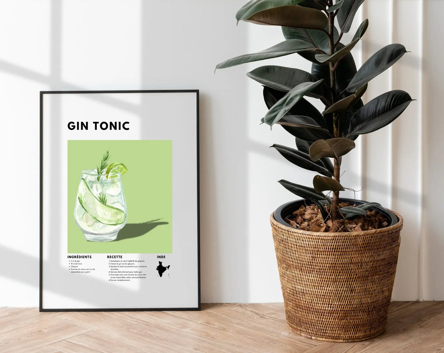 Gin Tonic - Affiche recette de cocktail FLTMfrance