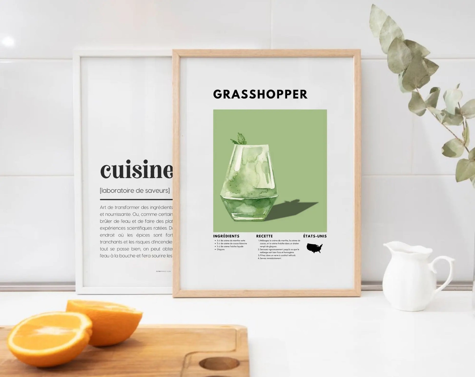 Grasshopper - Affiche recette de cocktail FLTMfrance