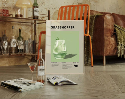 Grasshopper - Affiche recette de cocktail FLTMfrance