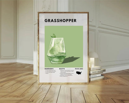 Grasshopper - Affiche recette de cocktail FLTMfrance