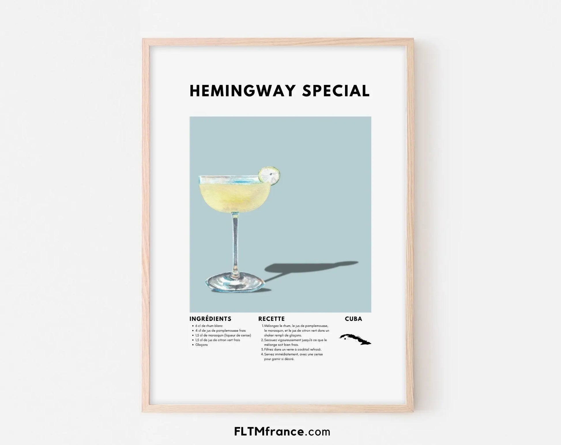 Hemingway Special - Affiche recette de cocktail FLTMfrance