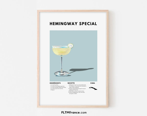 Affiche Hemingway Special - Affiche recette de cocktail
