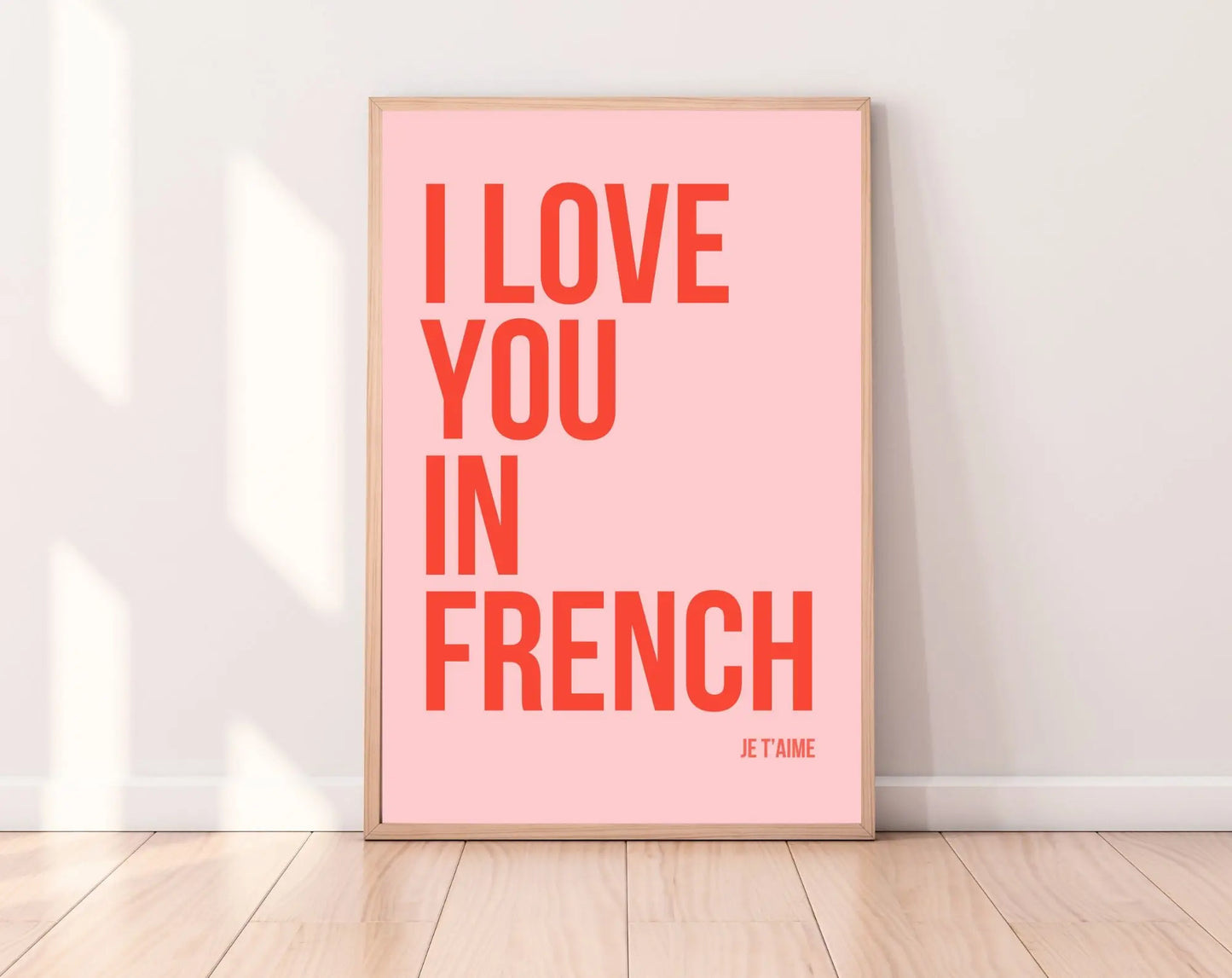 I love you in french : Je t'aime - Affiche typographique FLTMfrance