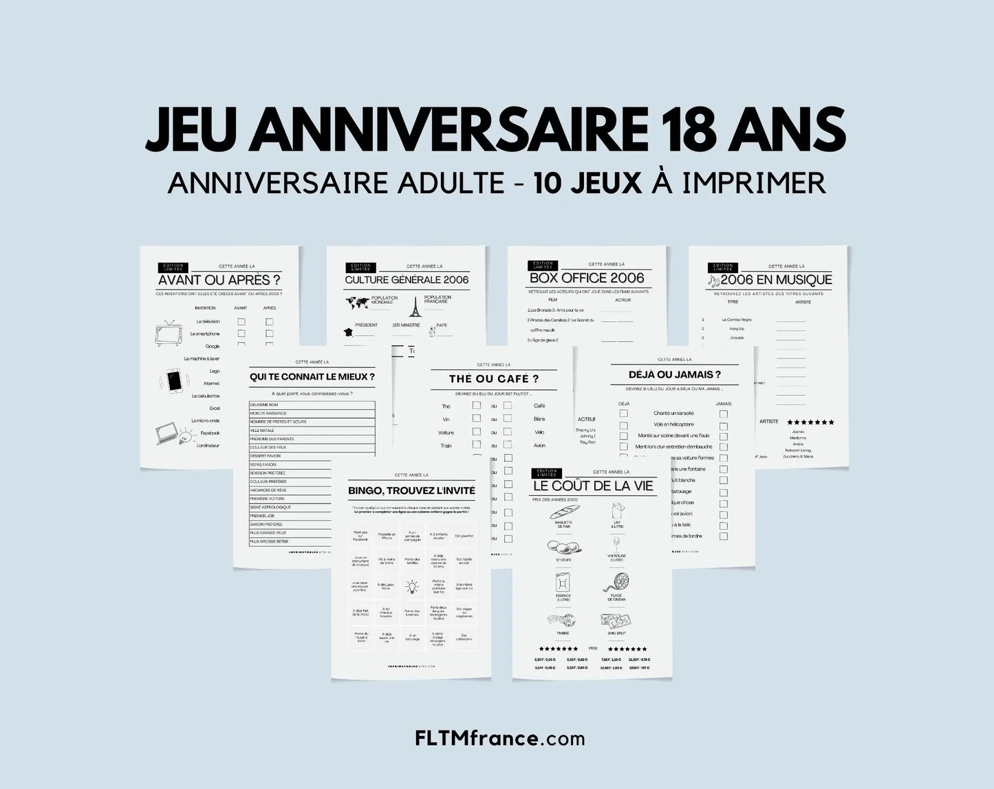 Jeu anniversaire 18 ans - Jeux de fête pour 18ème anniversaire FLTMfrance