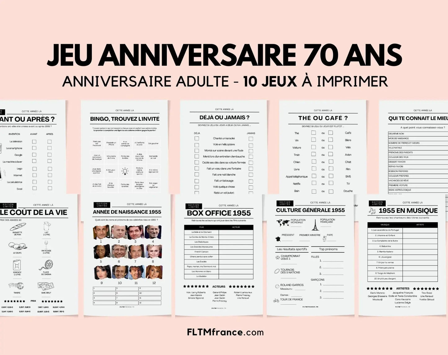 Jeu anniversaire 70 ans - Jeux de fête pour 70ème anniversaire FLTMfrance
