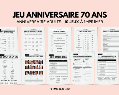Jeu anniversaire 70 ans - Jeux de fête pour 70ème anniversaire FLTMfrance