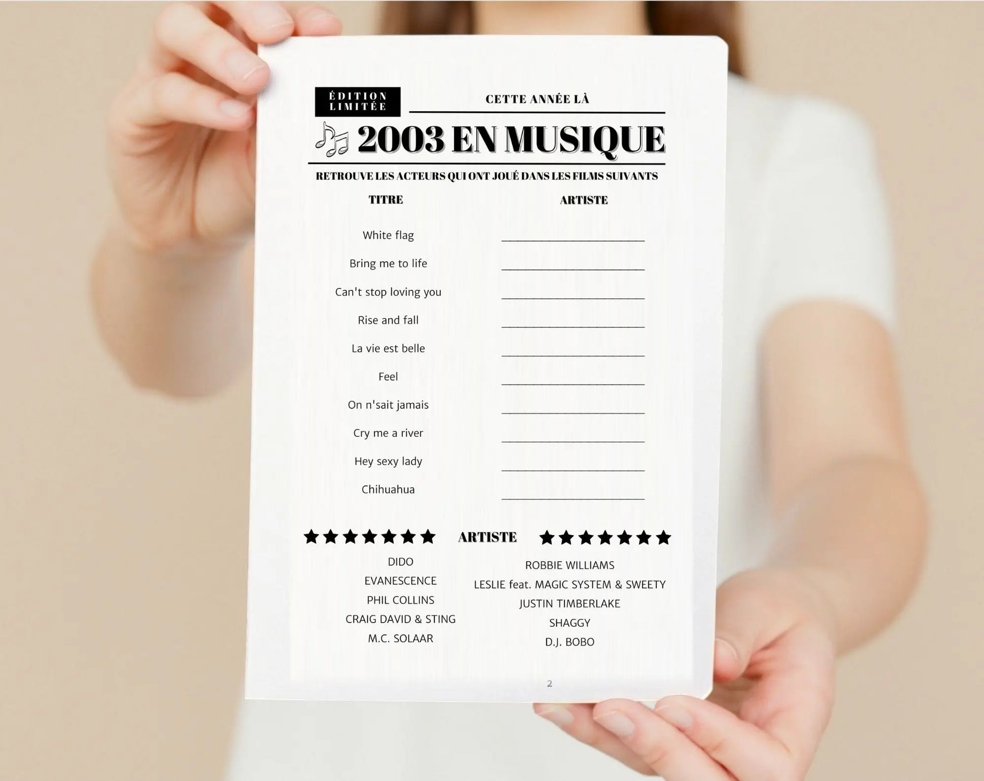 Jeu anniversaire Année 2003 - 10 jeux à imprimer pour fêter les 21 ans FLTMfrance