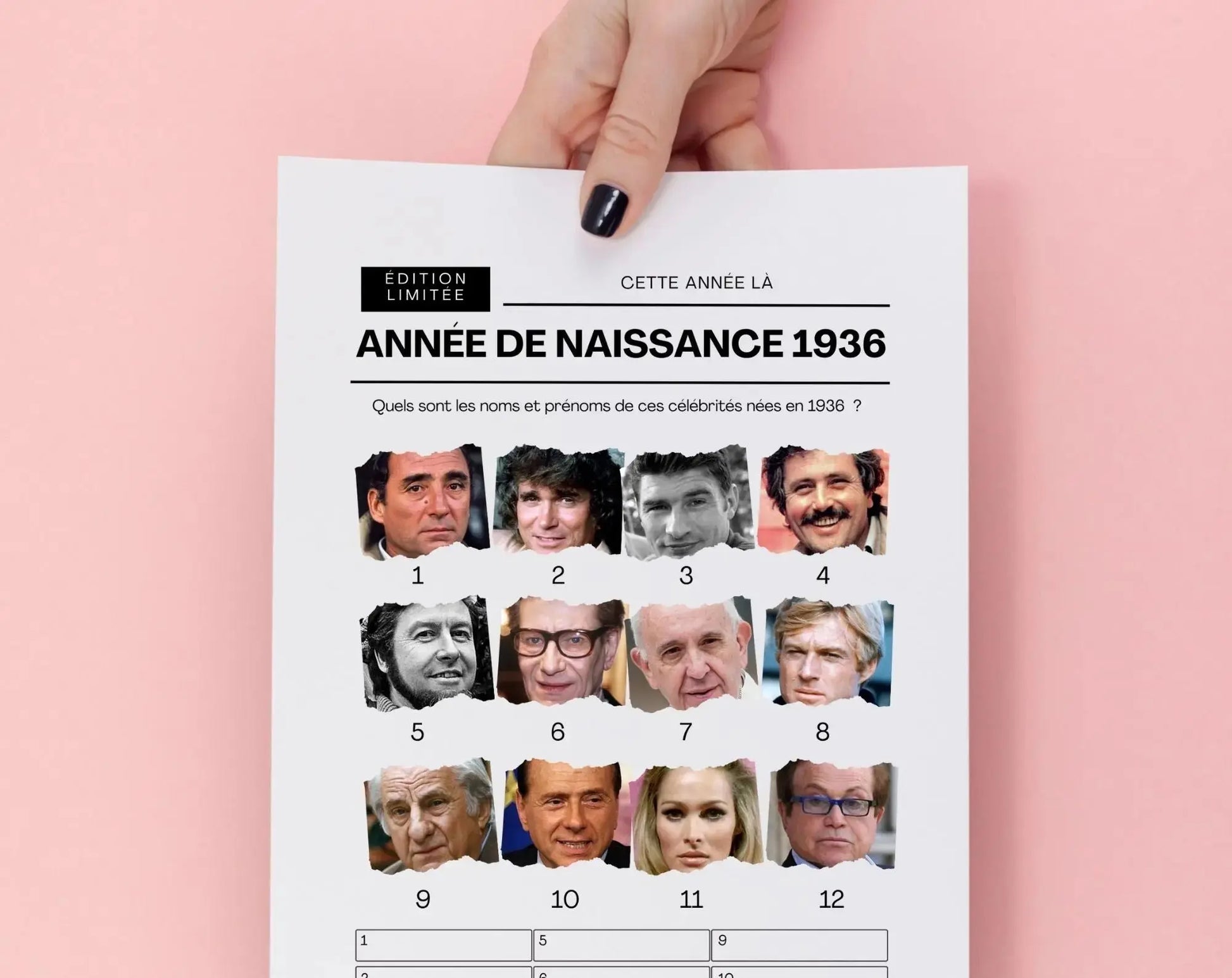 Jeu anniversaire année 1936 - 10 jeux à imprimer pour fêter les 90 ans FLTM