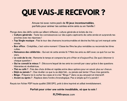Jeu anniversaire année 1936 - 10 jeux à imprimer pour fêter les 90 ans FLTM