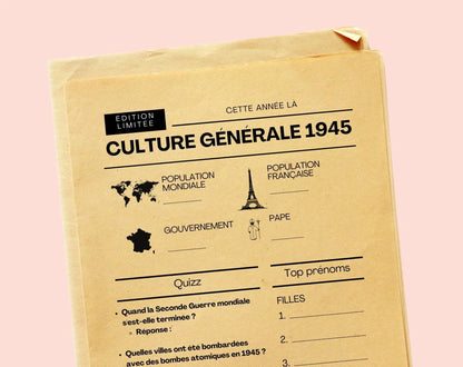 Jeu anniversaire année 1945 - 10 jeux à imprimer pour fêter les 80 ans FLTMfrance
