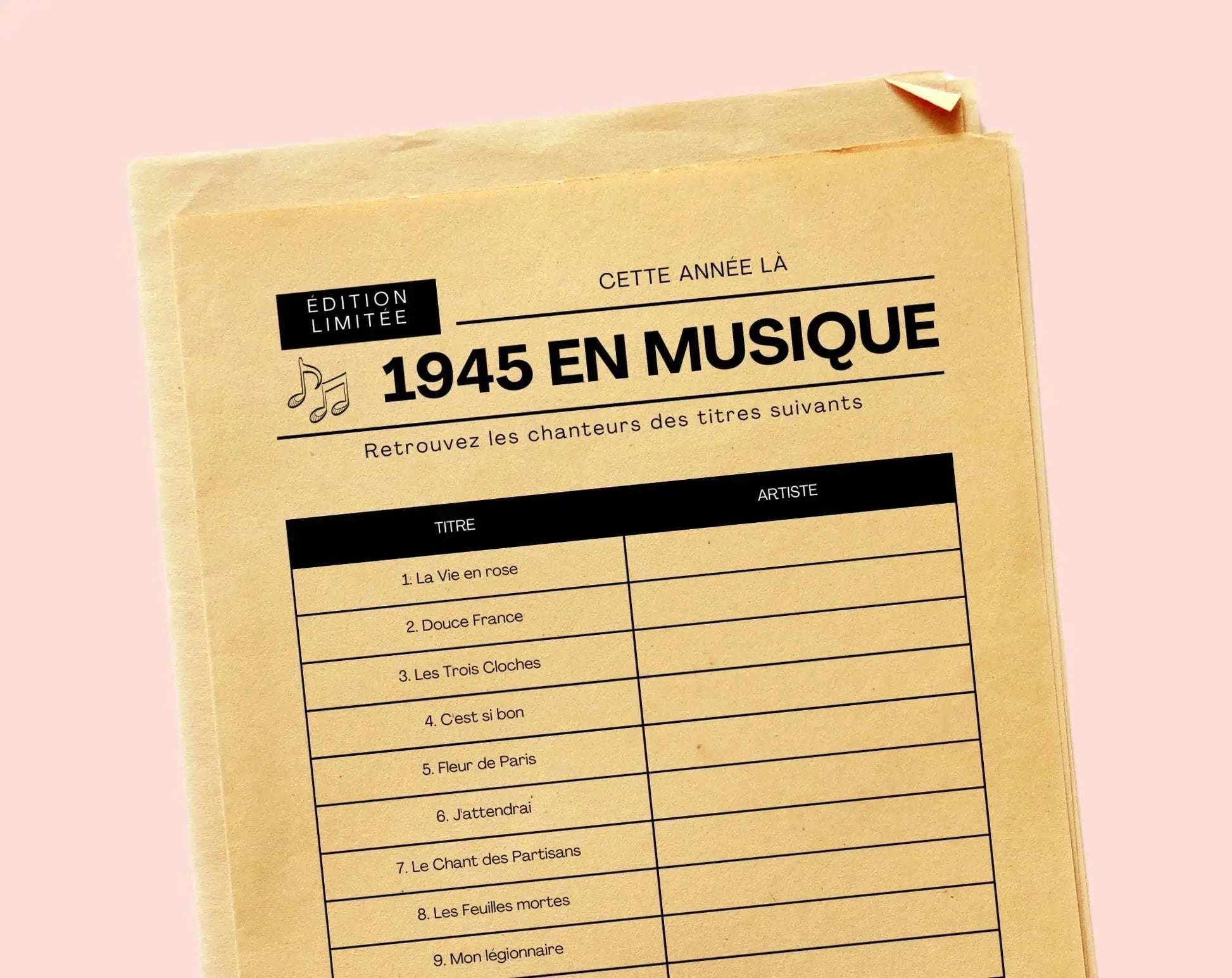 Jeu anniversaire année 1945 - 10 jeux à imprimer pour fêter les 80 ans FLTMfrance