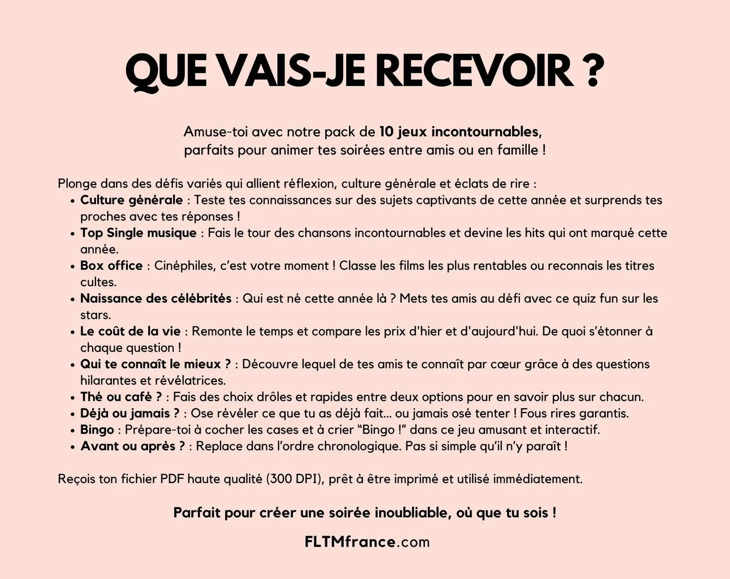 Jeu anniversaire année 1946 - 10 jeux à imprimer pour fêter les 80 ans FLTM