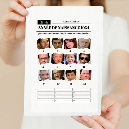 Jeu anniversaire Année 1954 - 10 jeux imprimer pour anniversaire 70 ans FLTMfrance