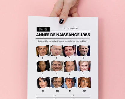 Jeu anniversaire année 1955 - 10 jeux à imprimer pour fêter les 70 ans FLTMfrance