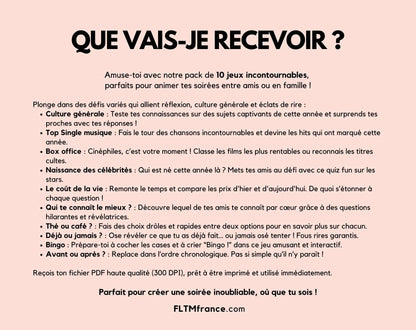 Jeu anniversaire année 1955 - 10 jeux à imprimer pour fêter les 70 ans FLTMfrance