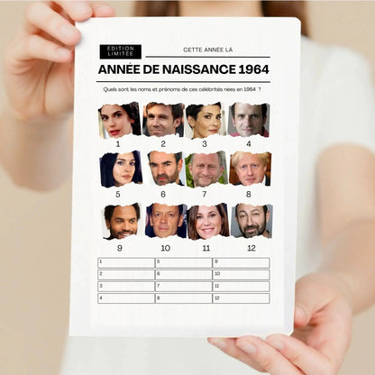 Jeu anniversaire Année 1964 - 10 jeux imprimer pour anniversaire 60 ans FLTMfrance