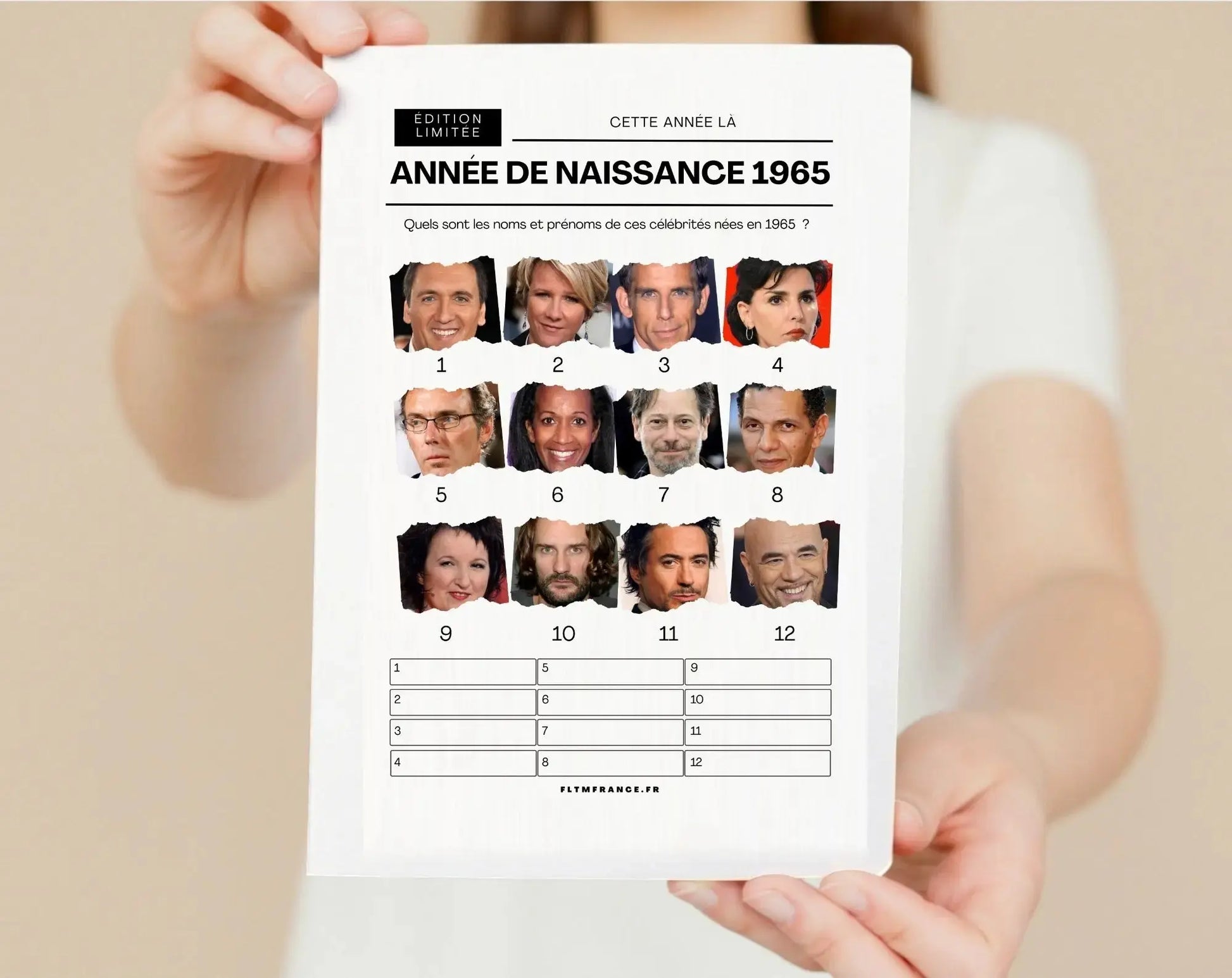 Jeu anniversaire année 1965 - 10 jeux à imprimer pour fêter les 60 ans FLTMfrance