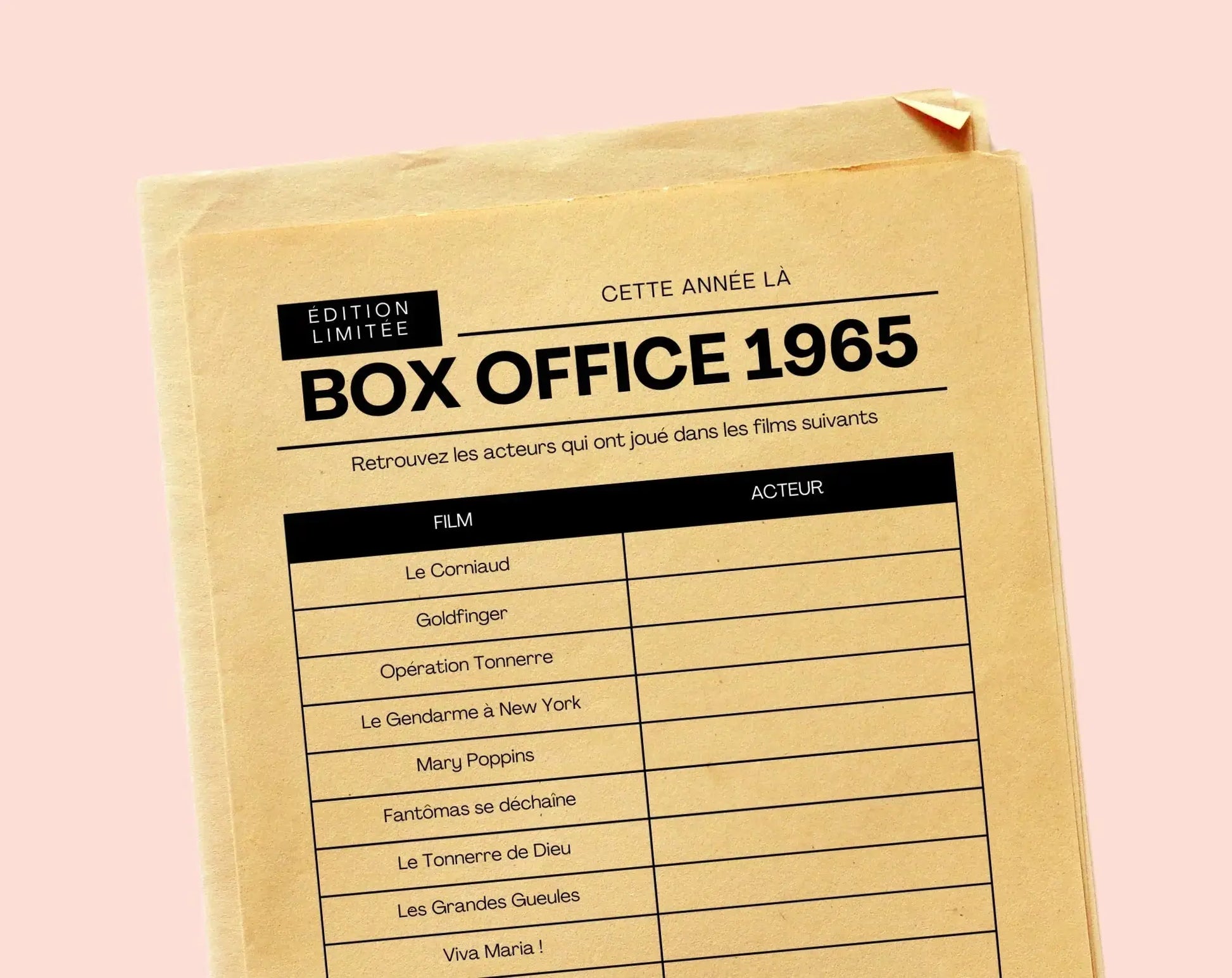 Jeu anniversaire année 1965 - 10 jeux à imprimer pour fêter les 60 ans FLTMfrance