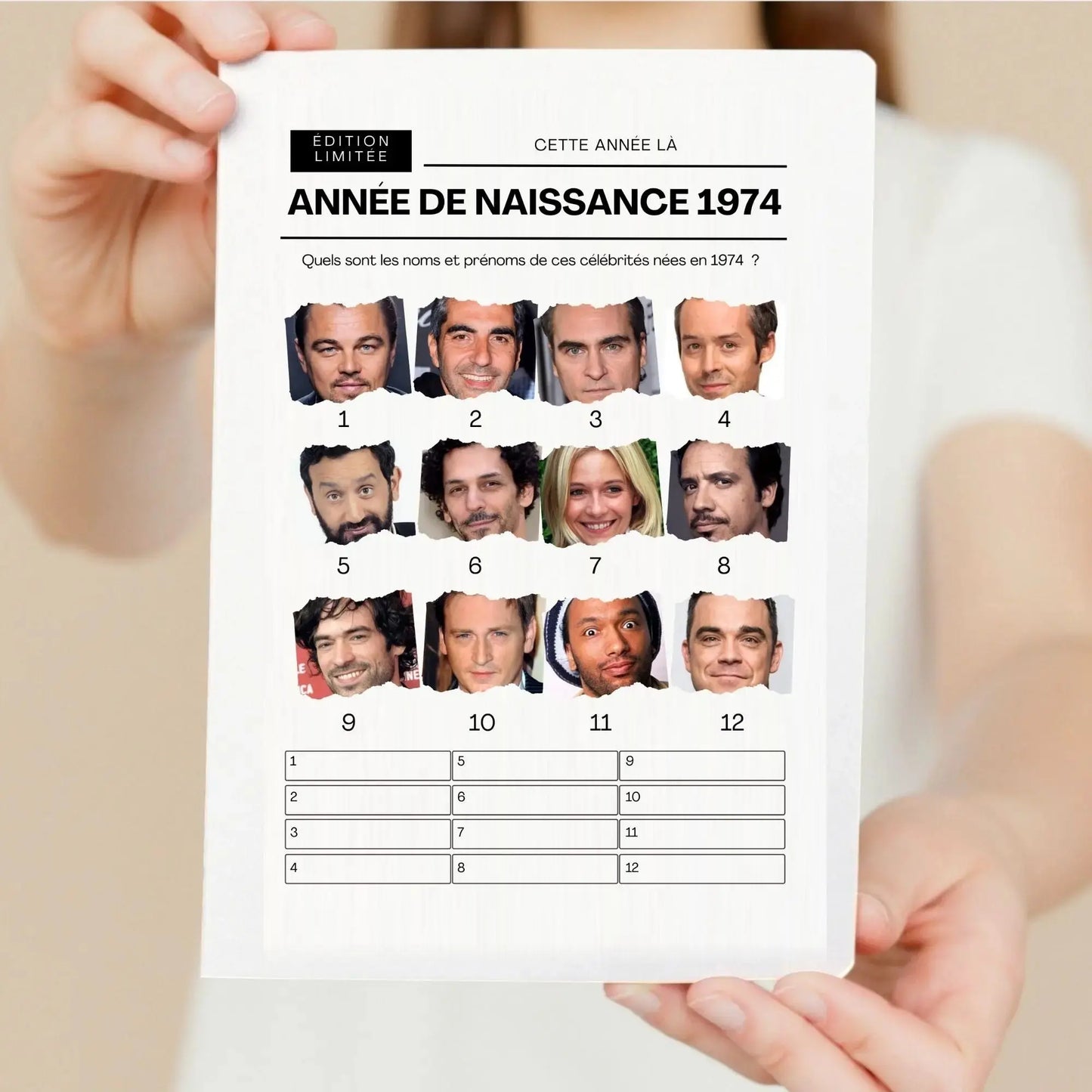 Jeu anniversaire Année 1974 - 10 jeux imprimer pour anniversaire 50 ans FLTMfrance